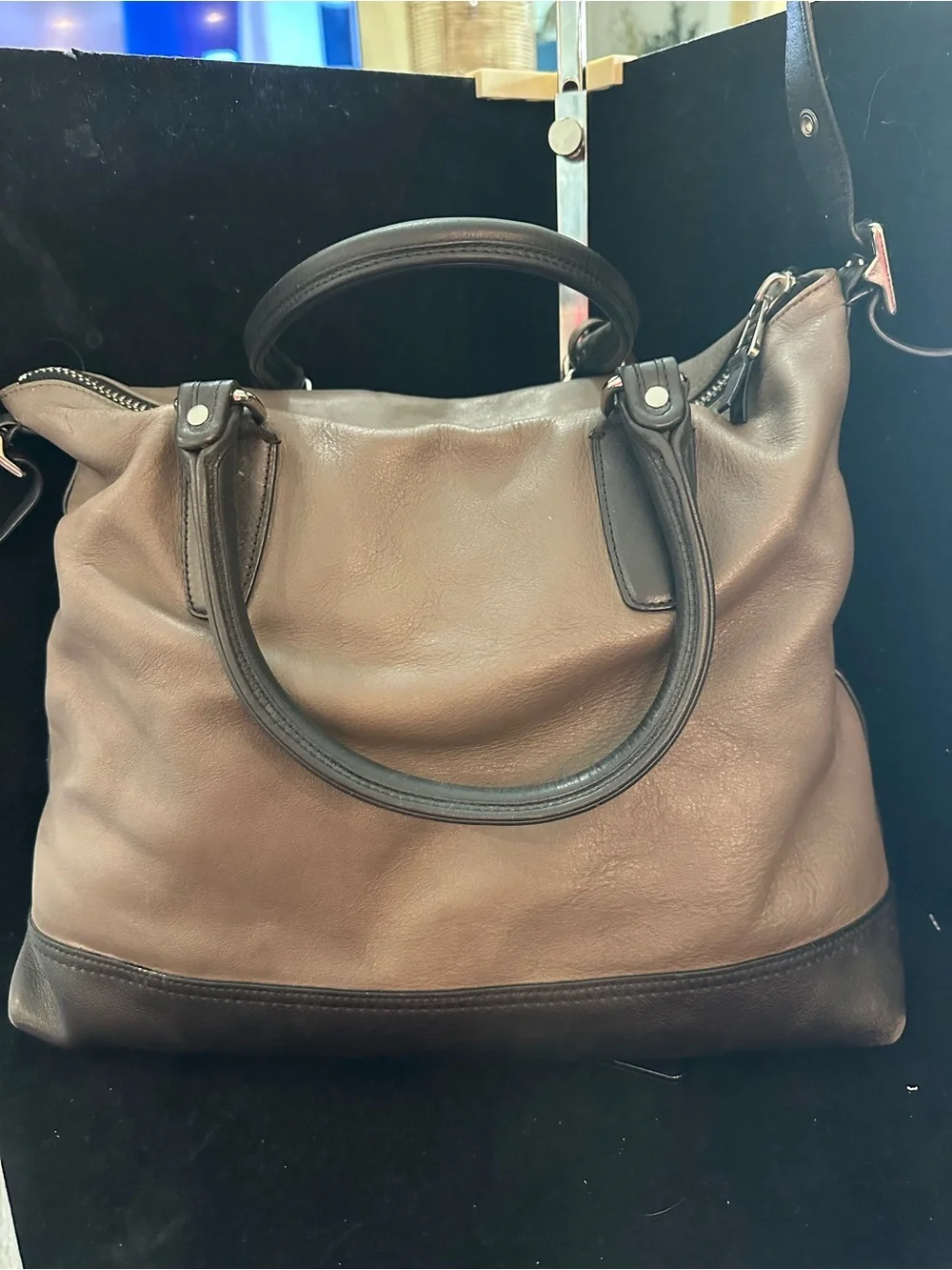 Coach #111 Legacy Colorblock leather Rory satchel